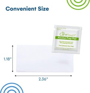 Care Touch Alcohol Wipes Individually Wrapped - Prep Pads with 70% Isopropyl Alcohol